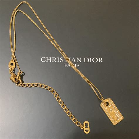 dior dog tag necklace free shipping|Crystal Logo Dog Tag Pendant Necklace .